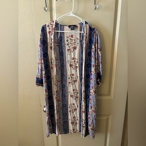 Angie Floral Border Duster - Coastal, boho, cottagecore, vacation, beach